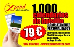 1000 calendarios de bolsillo baratos navidad  79 euros wwwxprintcentercom