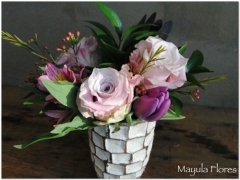 Romantico detalle floral para decoracion de mesa mayula flores
