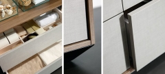 Detalle mobiliario de bano dica modelo vita lino natural y nogal blanqueado