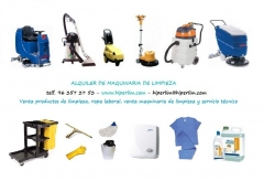 Venta y alquiler de maquinaria de limpieza, productos de limpieza, vestuario laboral y servicio tecn