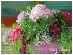Espectacular decoracion de banquete con hortensias mayula flores