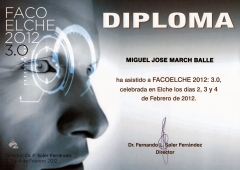 Diploma reunion facoelche 2012: 30 (febrero 2012, elche)
