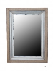 Espejo de pared con marco de madera de fresno decapada y abedul natural
