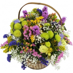 Flores silvestres en una cesta con estilo envie estas flores a domicilio regale flores