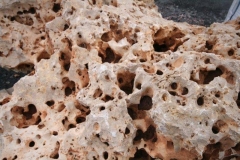 Rocalla agujereada, piedra con agujeros, travertino