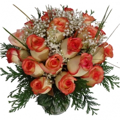 Regala rosas a domicilio bouquet de rosas bicolor y paniculata para enviar flores online