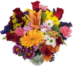 Ramo de flor multicolor y rosas enviar y regalar flores a domicilio con la mejor floristeria