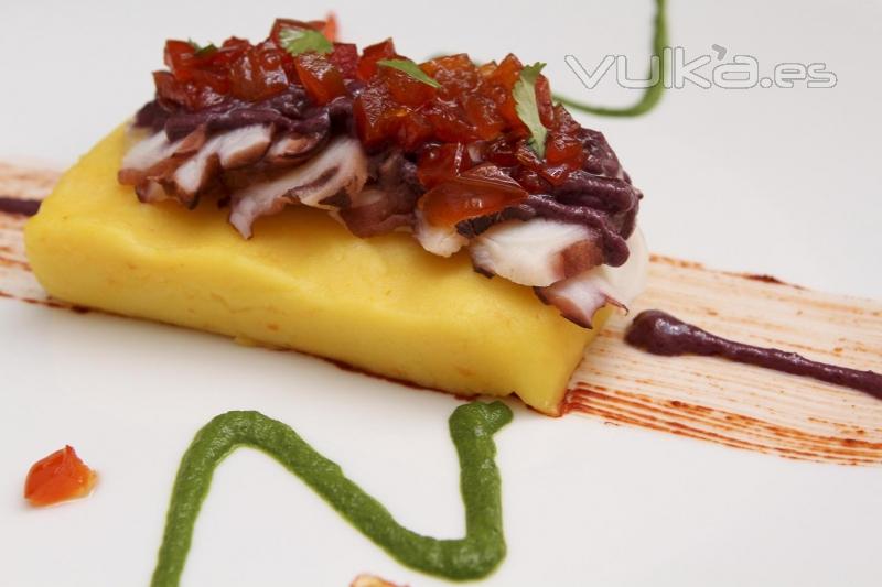 Causa con pulpo al olivo de Moquegua