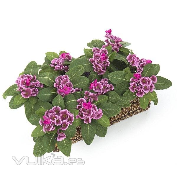 Plantas artificiales con flores. Planta primula artificial magenta en La Llimona home (2)