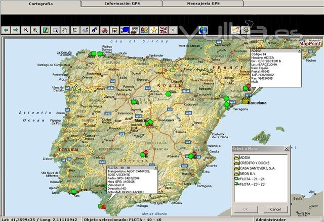 M-GIS: Control de flota integrada con cartografía y GPS para operadores de tráfico.
