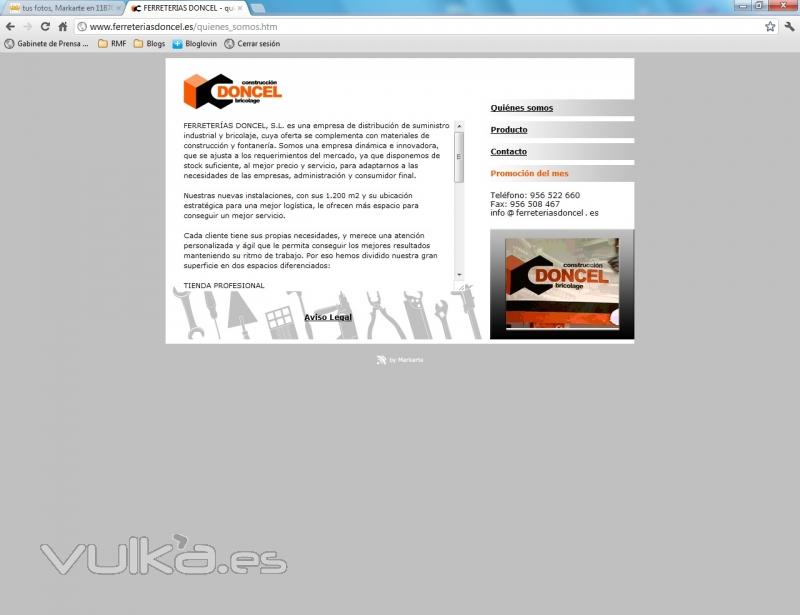 Web diseñada por Markarte