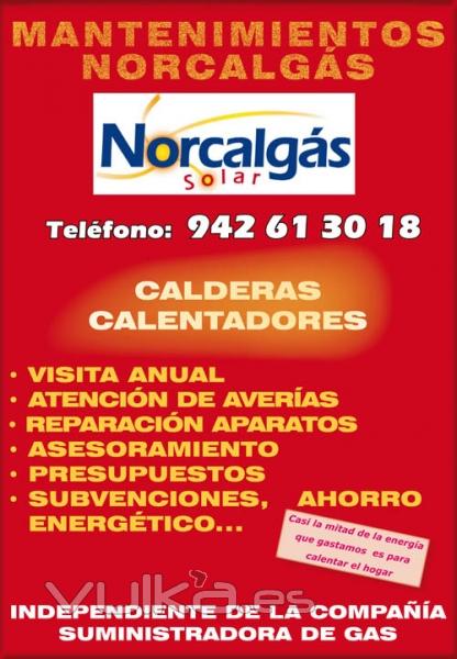 Contrato Mantenimiento Norcalgás Solar: gas, caldera y radidores. Laredo