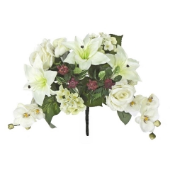 Bouquets y ramos artificiales bouquet de flores artificiales lilium rosa en la llimona home (1)