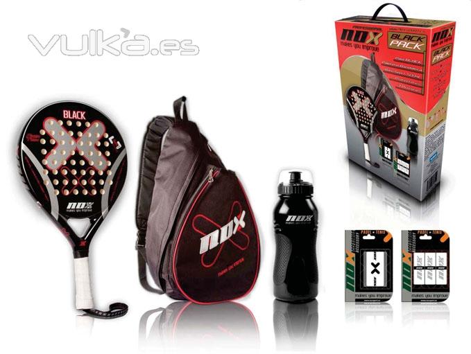 PACK NOX DE PALA DE PADEL BLACK Y MOCHILA