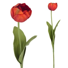 Flores artificiales flor tulipan artificial naranja 50 en la llimona home (1)
