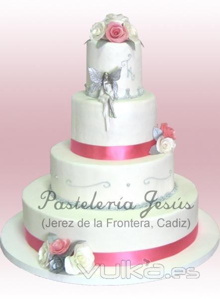 Tarta de Boda fondant. (Jerez de la Frontera)