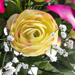 Ramos artificiales ramo flores artificiales malva rosas liliums ranunculos en la llimona home (2)