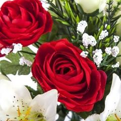 Ramos artificiales ramo artificial flores liliums ranunculos rosas blancas en la llimona home (1)
