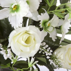 Todos los santos ramo artificial flores rosas blancas orquideas pequenas en la llimona home (1)