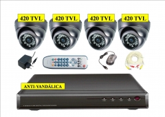 Kit 4 camaras antivandalicas 420tvl + videograbador 500gb desde 400eur lopd gratis