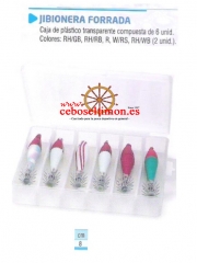 Wwwceboseltimones - jibionera forrada caja de plastico transparente compuesta de 6 unid - colores: