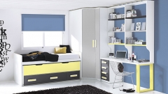 Dormitorios juveniles whynot 12 con detalles en color amarillo