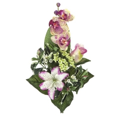 Ramos artificiales ramo artificial flores orquideas malvas con lilium y rosa en la llimona home
