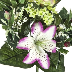 Ramos artificiales ramo artificial flores orquideas malvas con lilium y rosa en la llimona home (1)