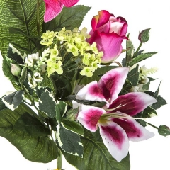 Ramos artificiales ramo artificial flores orquideas fucsias con lilium y rosa en la llimona home(1)