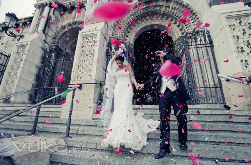 Foto realizada por Jaime Blazquez a la salida de los novios de la iglesia