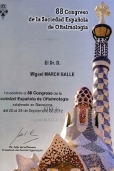 Diploma 88º congreso sociedad espanola de oftalmologia sept 2012 barcelona