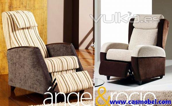 Modelos Angel & Rocio, sillones relax de apertura manual, de reducidas dimensiones. Disponible en to