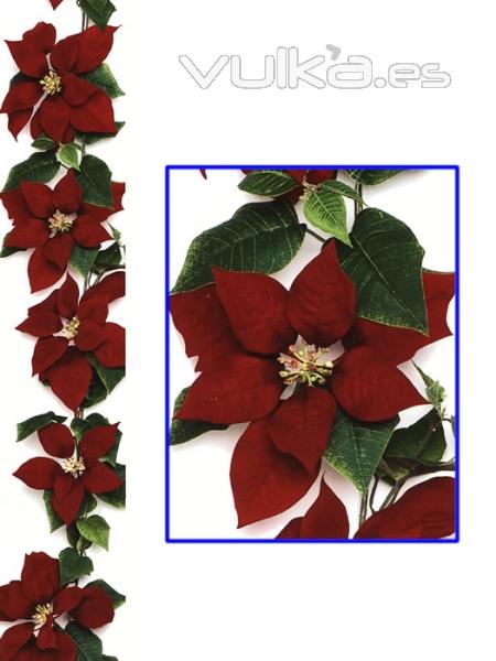 Flor de pascua artificial Guirnalda de navidad poinsettia artificia oasisdecorl