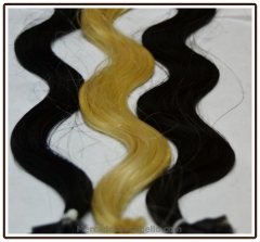 Extensiones de queratina de pelo natural lisas onduladas y rizadas
