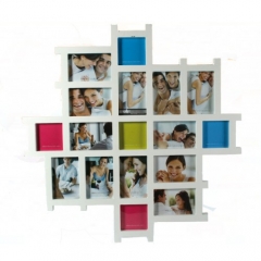 Portafotos multiple con marco de madera blanca, es el complemento ideal para no olvidar esos momento