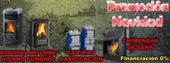 Promocion de navidad en ac iberica: estufas de lena, calderas de gasificacion, chimeneas,