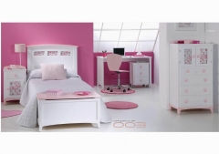 Dormitorio infantil fabricado en madera maciza se puede lacar en diferentes colores