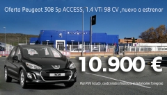 oferta especial Peugeot 308 5p ACCESS,Gris Hurricane, 1.4 VTi 98 CV ,nuevo a estrenar en 10.900EUR