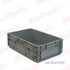 Caja de plastico apilable norma europa 600x400, fondo reforzado (ref eu-6417lfr)