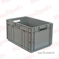 Caja de plastico apilable norma europa 600x400, fondo reforzado (ref eu-6432lfr)