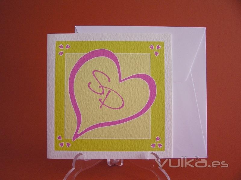 Ref. 5413 - Tarjetas de Boda Románticas con Corazones.