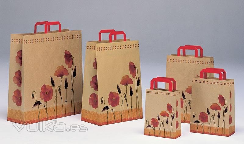 Bolsas de papel con diseño asas planas