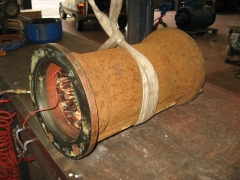 Vista del motor electrico de una bomba de aguas residuales