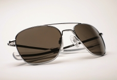 Aviator randolph sunglasses plata lente gris