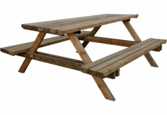 Mesa de campo o mesa pic nic en madera de pino 6 - 8 personas