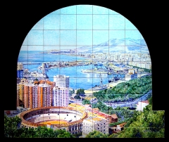 Vista de malaga desde gibralfaro / mural de azulejos