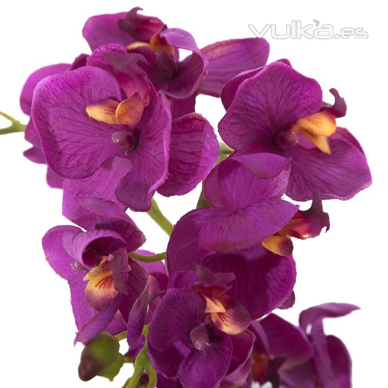 Planta flores orquideas artificiales maceta cuadrada negra 1 - La Llimona home