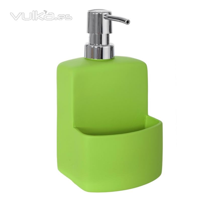 Cocina. Dosificador cocina cerámica flocat verde con estropajo 1 - La Llimona home