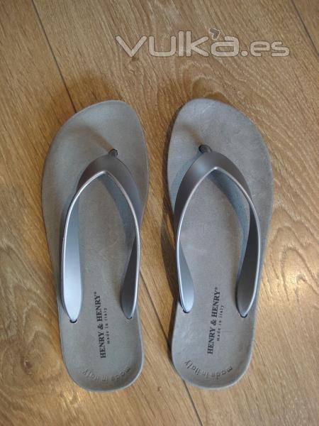 CHANCLAS HENRY & HENRY (ITALIA) COLOR PLATA TALLAS 35