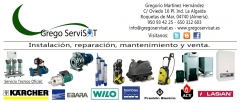GREGO SERVISAT. Instalaciones, reparaciones y mantenimientos. SAT Karcher, Ebara, Wilo. Almería